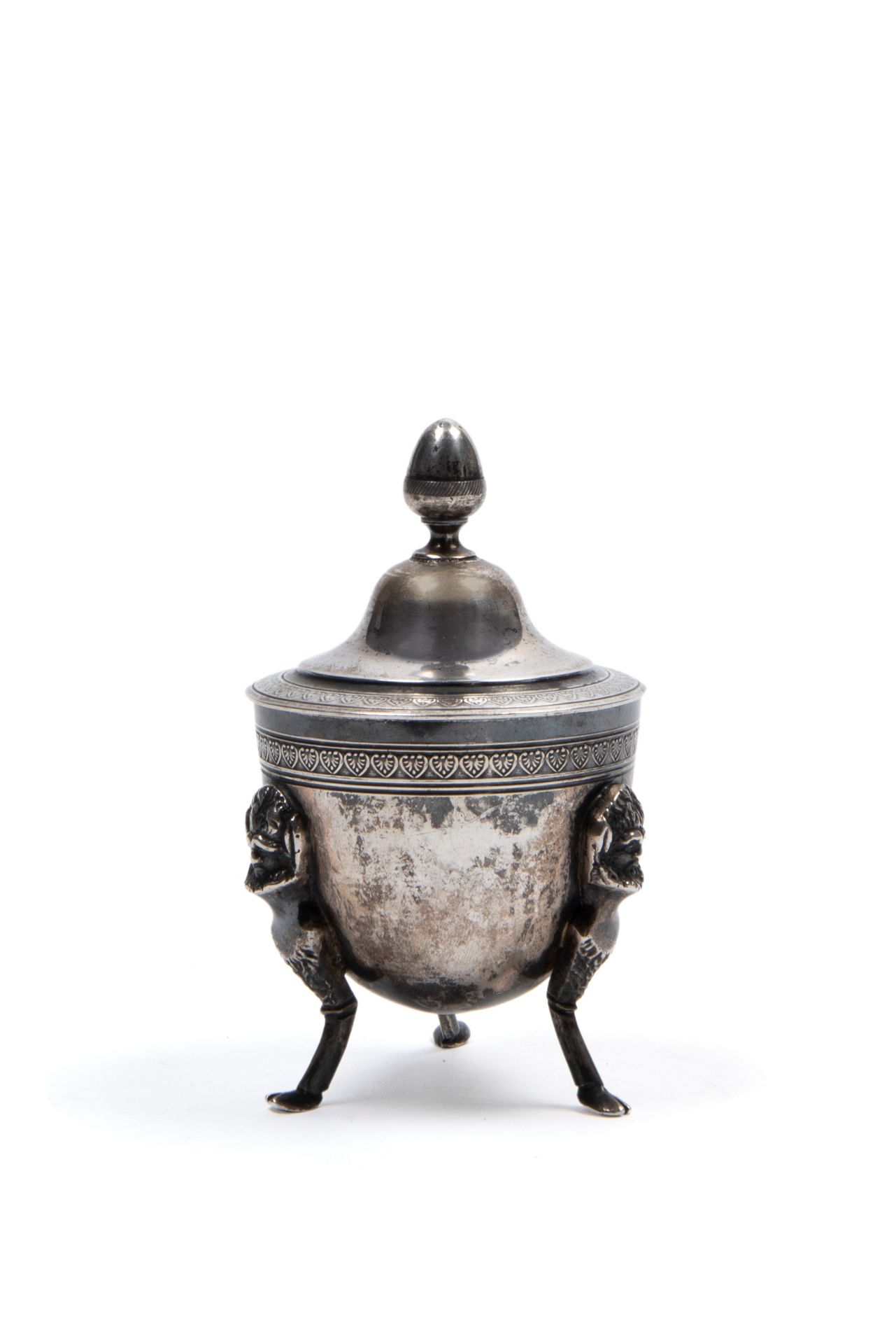 TRIPOD SILVER SUGAR BOWL, Italy, late 19th / early 20th century