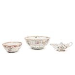 TWO EXPORT BOWLS AND A TUREEN IN FAMILLE-ROSE PORCELAIN, China, Qing dynasty, 18th century