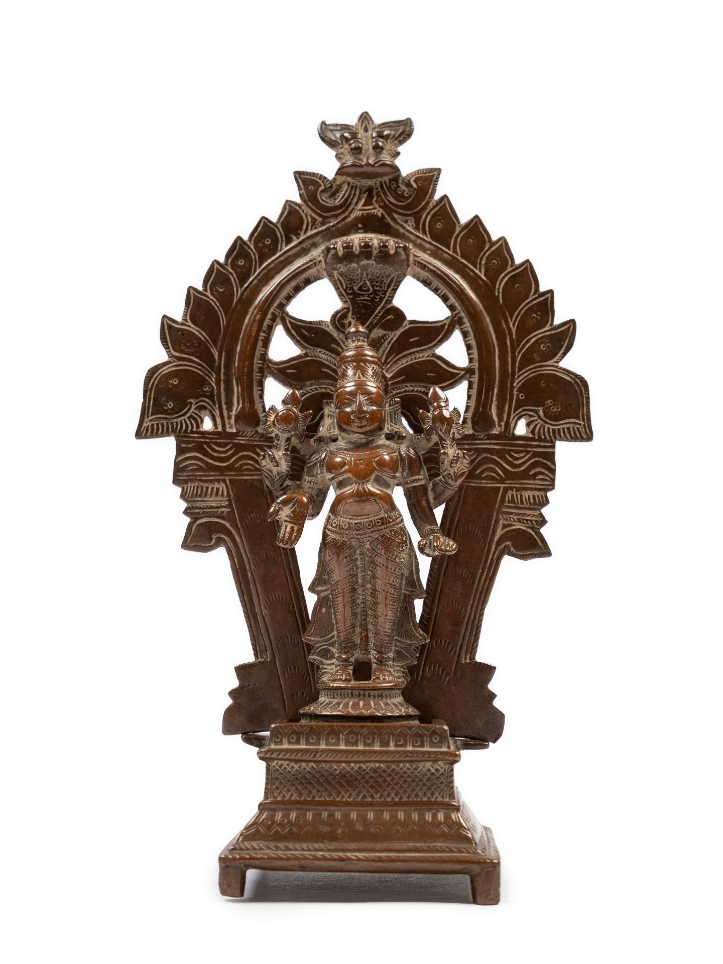 A BRONZE FIGURE OF VISHNU, South India, 18th/19th century