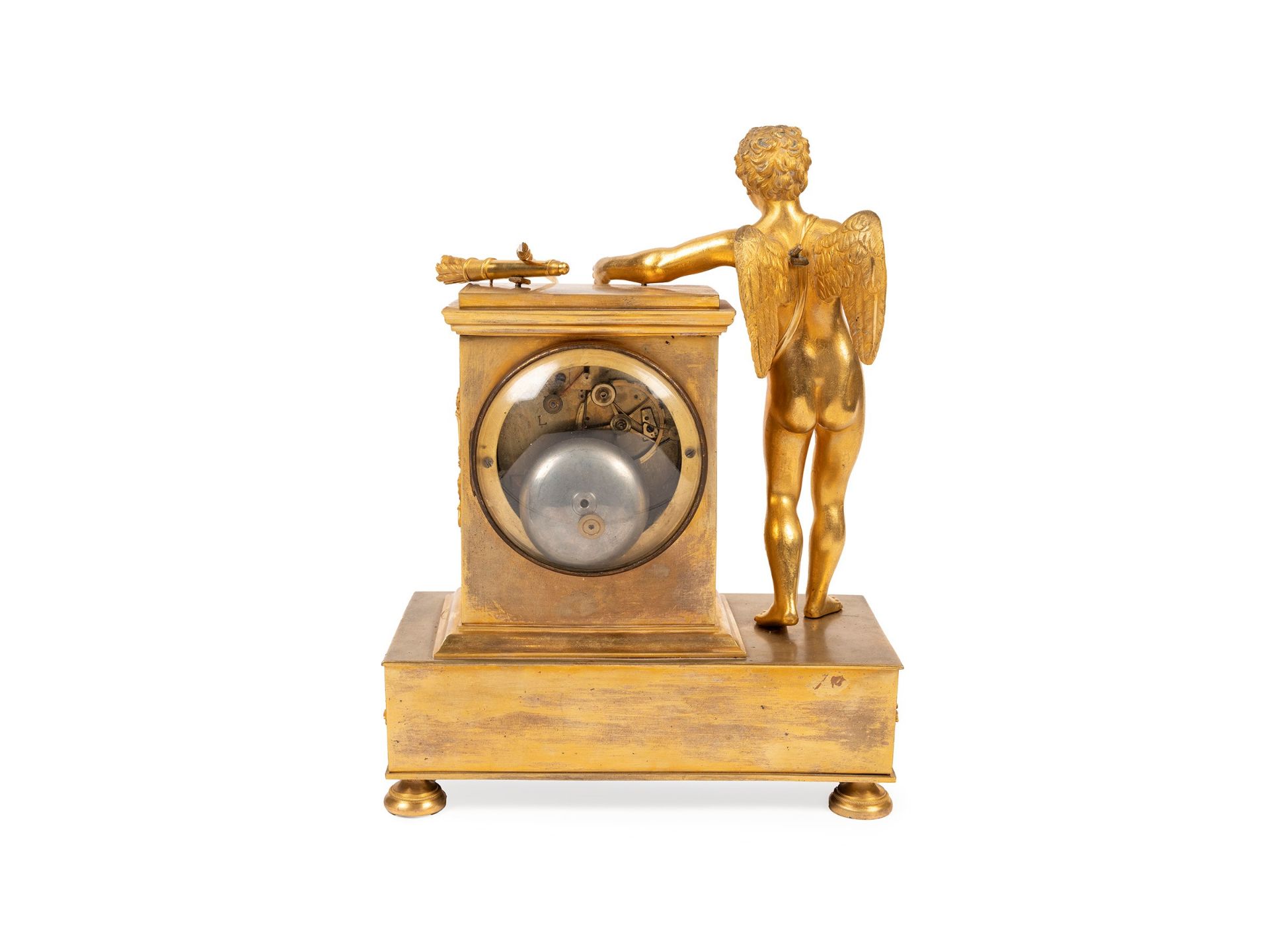 GILT BRONZE CLOCK DEPICTING CUPID, Early 19th century - Bild 2 aus 4