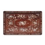 FINELY INLAID WOODEN PANEL IN MOTHER-OF-PEARL, China, Qing dynasty (1644-1911)