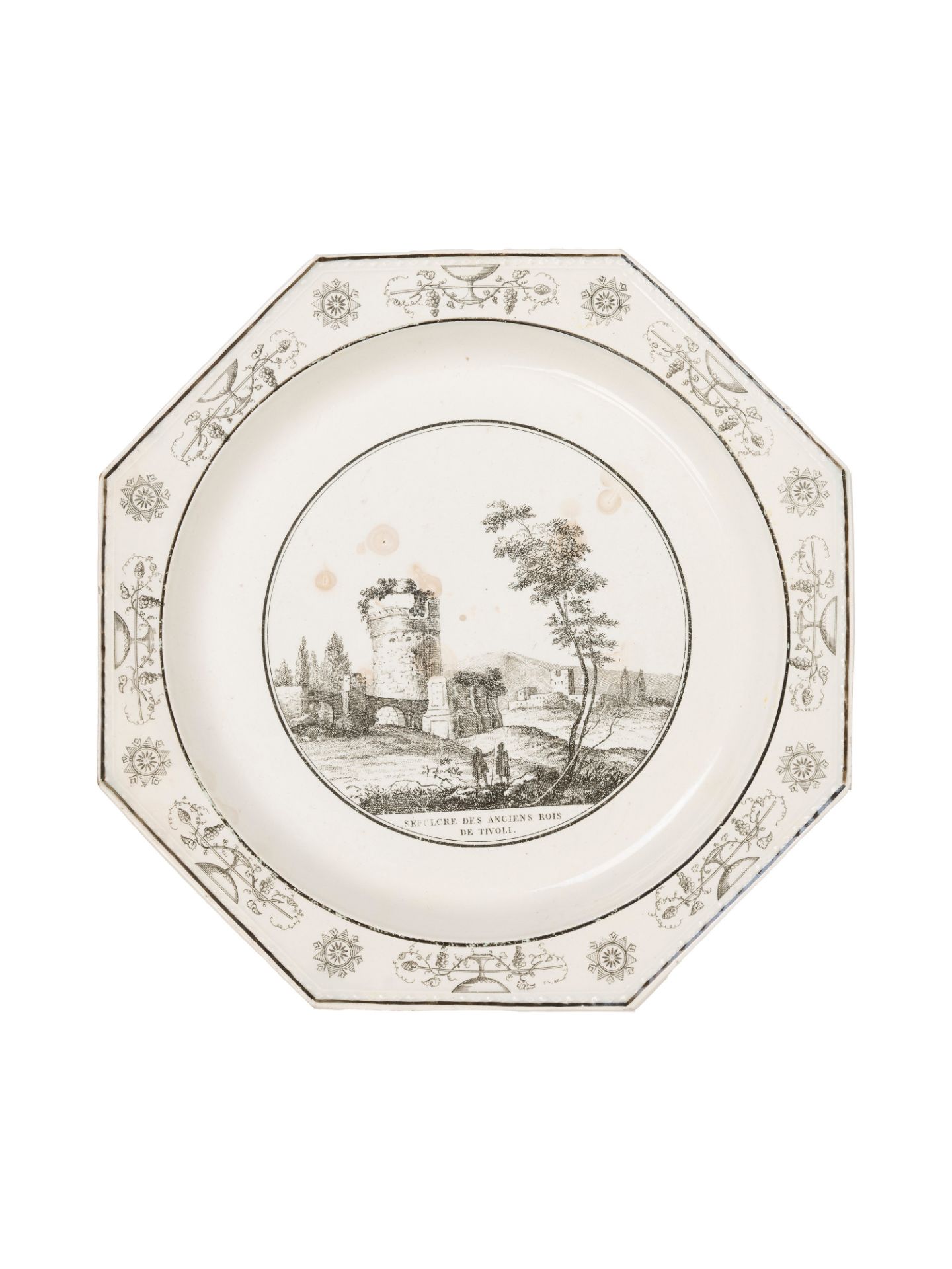 FIFTEEN MAIOLICA SAUCER PLATES WITH VIEWS AND ONE WITH A FLOWER, Montereau Faience, early 20th centu - Bild 10 aus 18