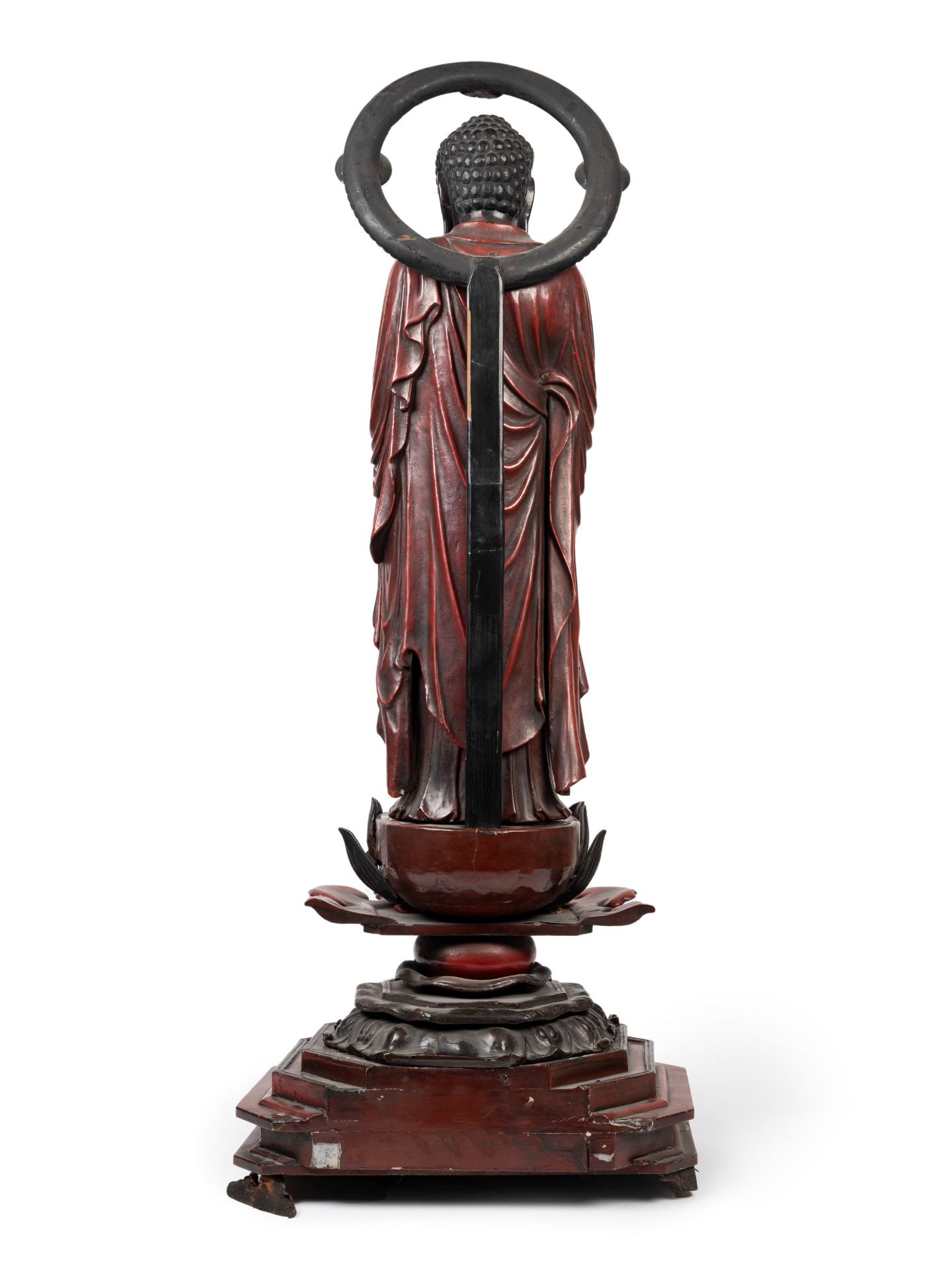 A LARGE RED WOOD BUDDHA, Japan, 20th century - Bild 2 aus 3