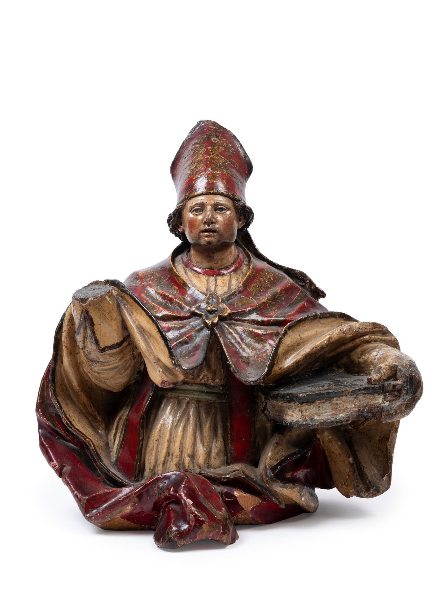 A POLYCHROME WOODEN SCULPTURE, 19th century