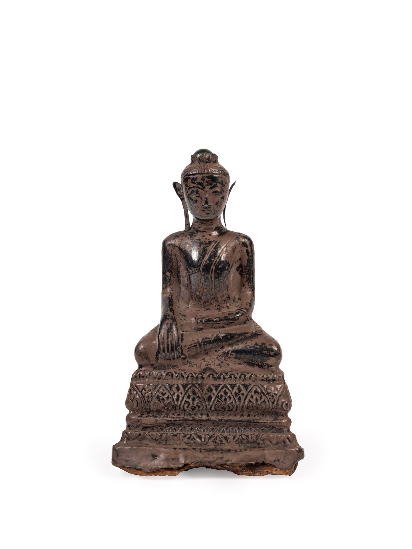 A SILVER LEAF BUDDHA, Thailand, 19th century