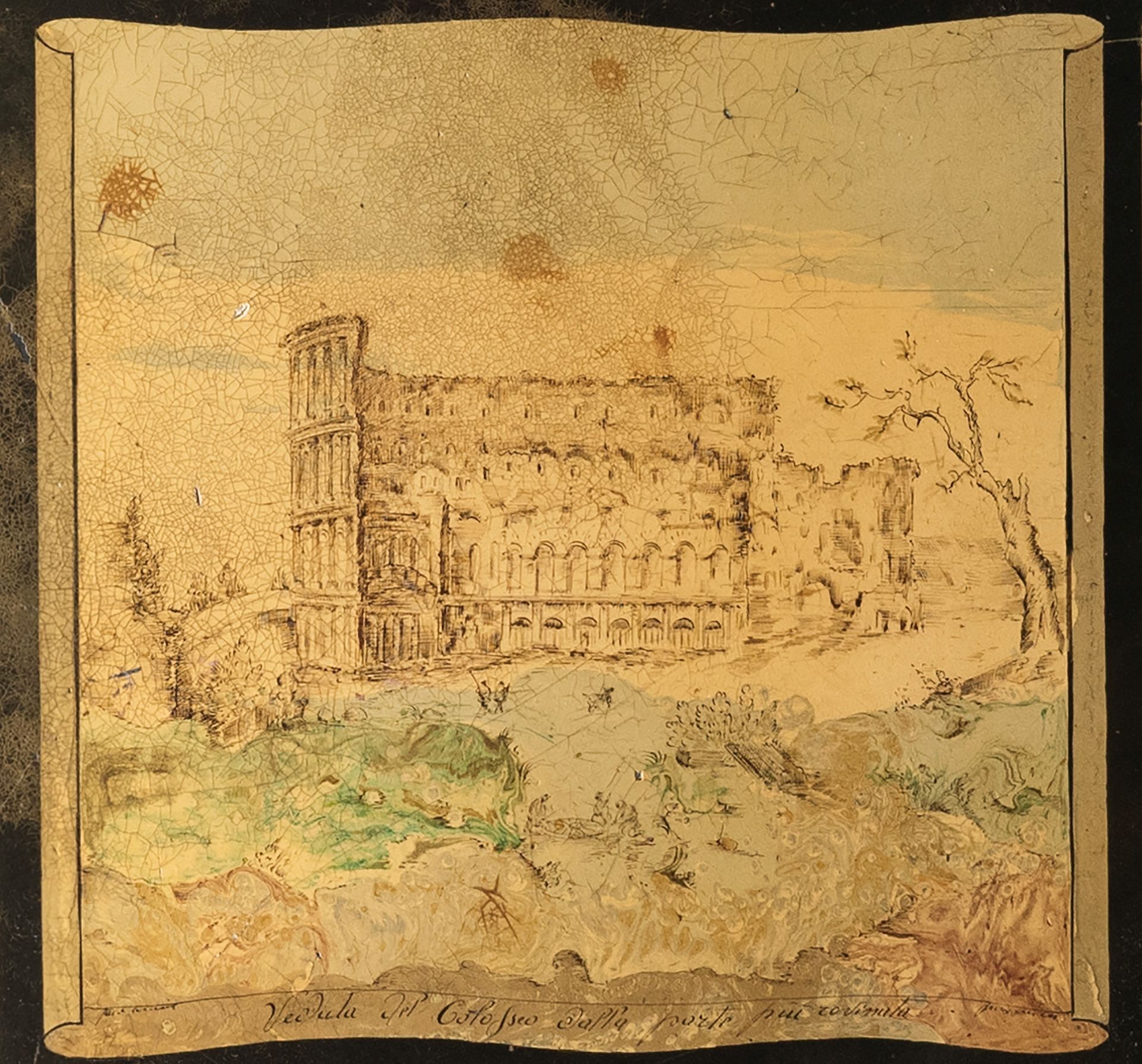 A POLYCHROME PAINTED SCAGLIOLA TABLETOP, 19th century - Bild 3 aus 5