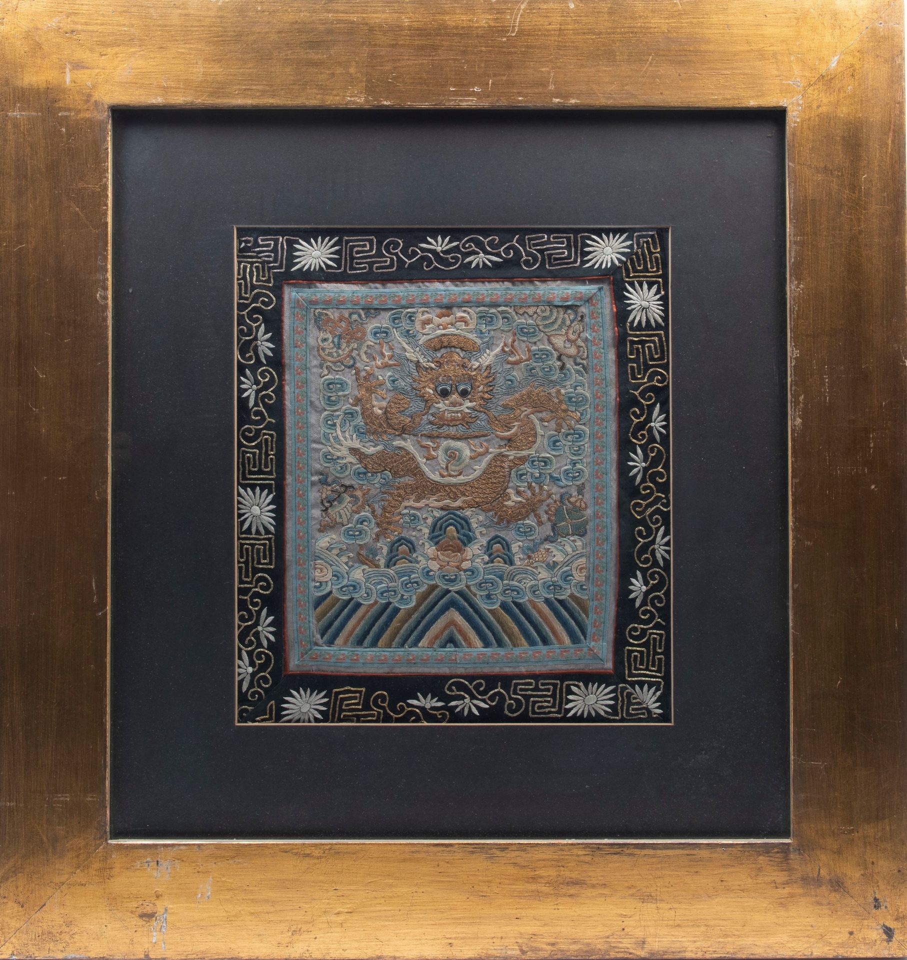 FABRIC WITH DRAGON EMBROIDERY, China, Qing dynasty (1644-1911)