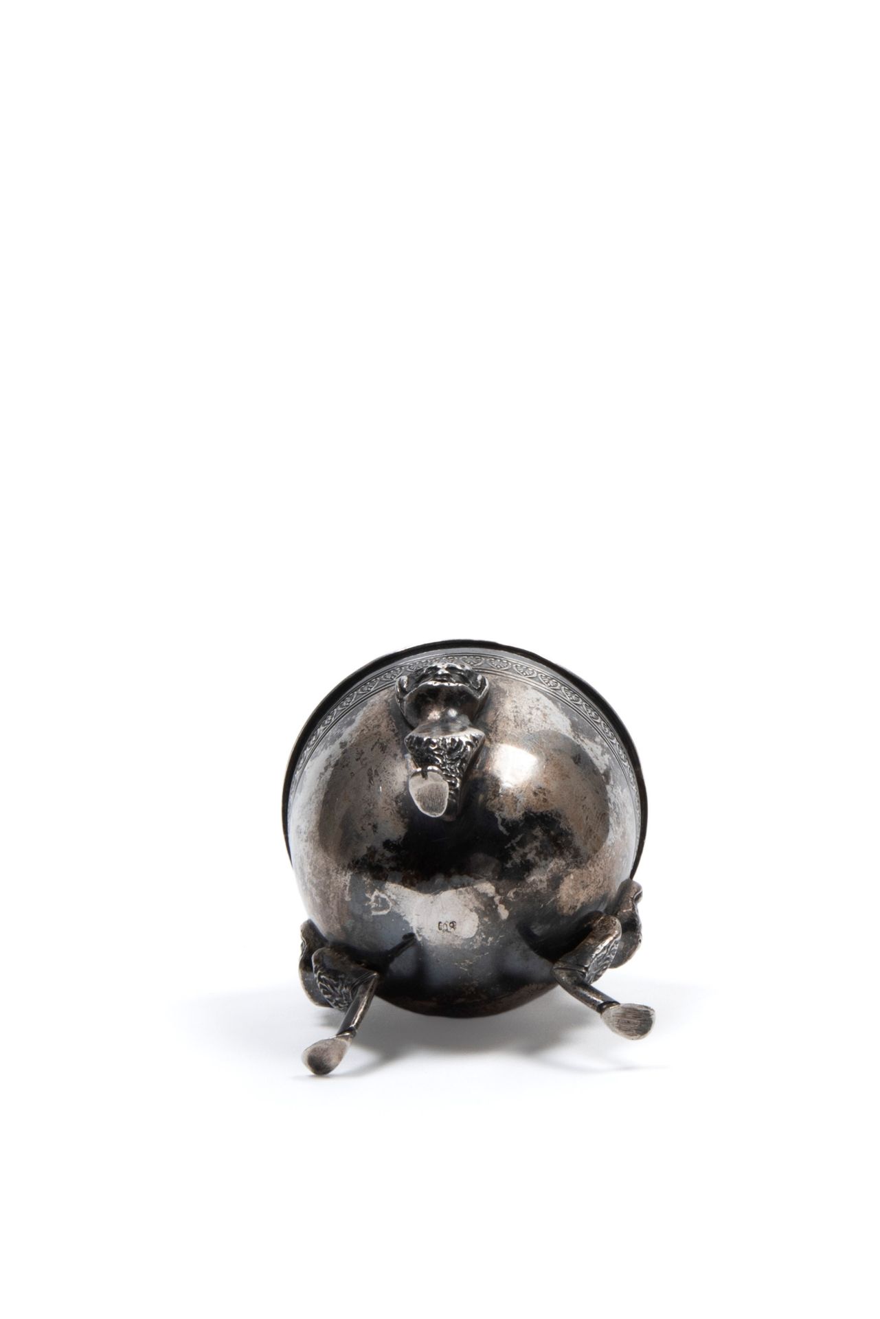 TRIPOD SILVER SUGAR BOWL, Italy, late 19th / early 20th century - Bild 2 aus 2