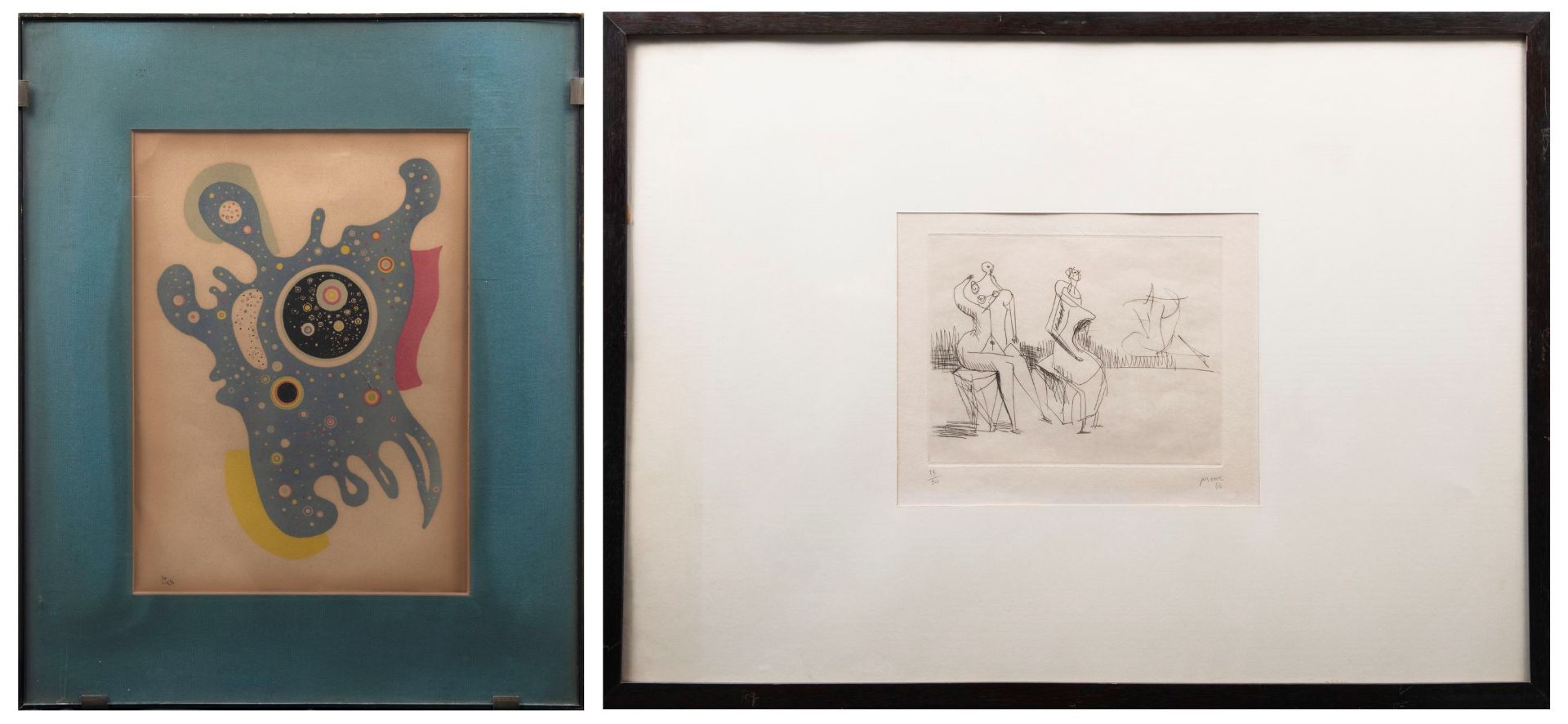 TWO ETCHINGS, 20th century