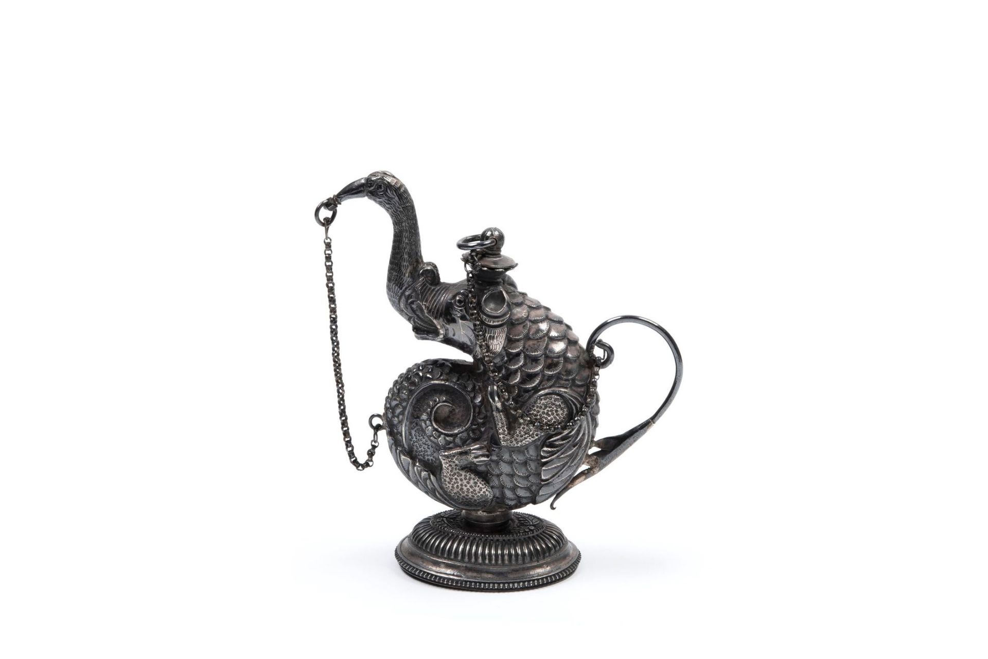 MUGHAL SILVER EWER, India, 19th century