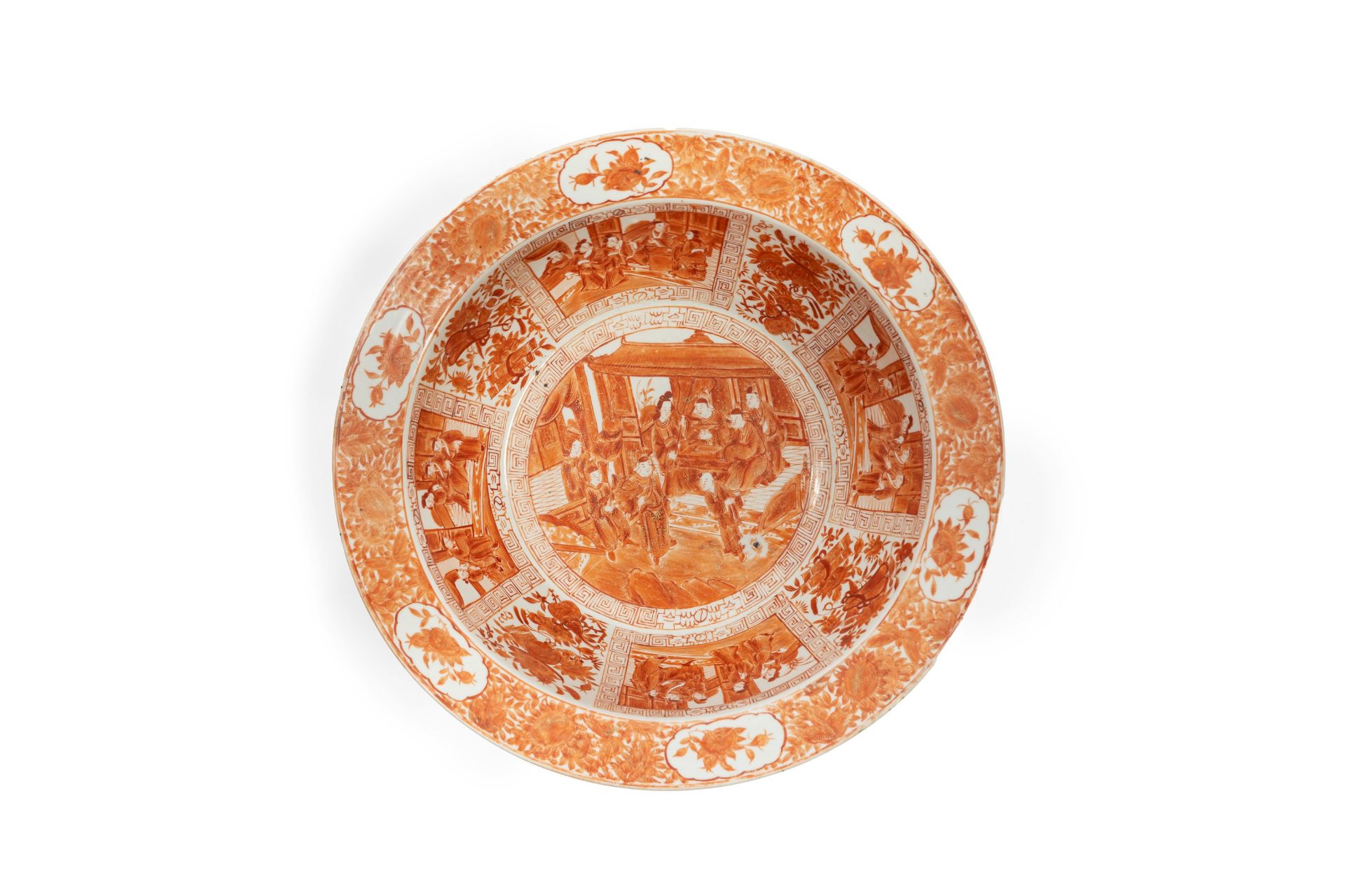 AN IRON-RED PORCELAIN BASIN, China, Qing dynasty, 19th century