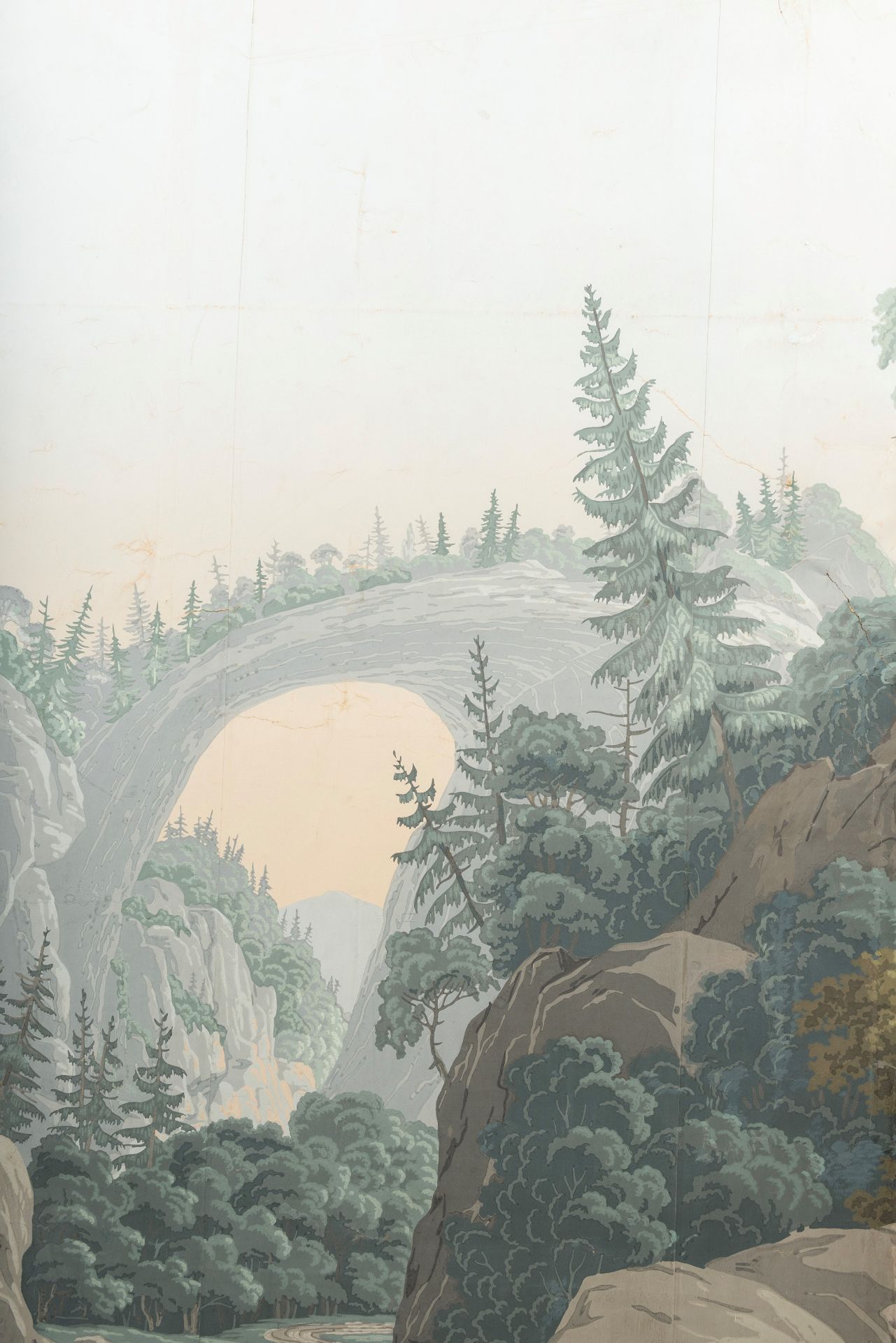 SIX FRAMED SCENIC WALLPAPER PANELS FROM 'VIEWS OF NORTH AMERICA', late 19th-early 20th century - Bild 2 aus 4