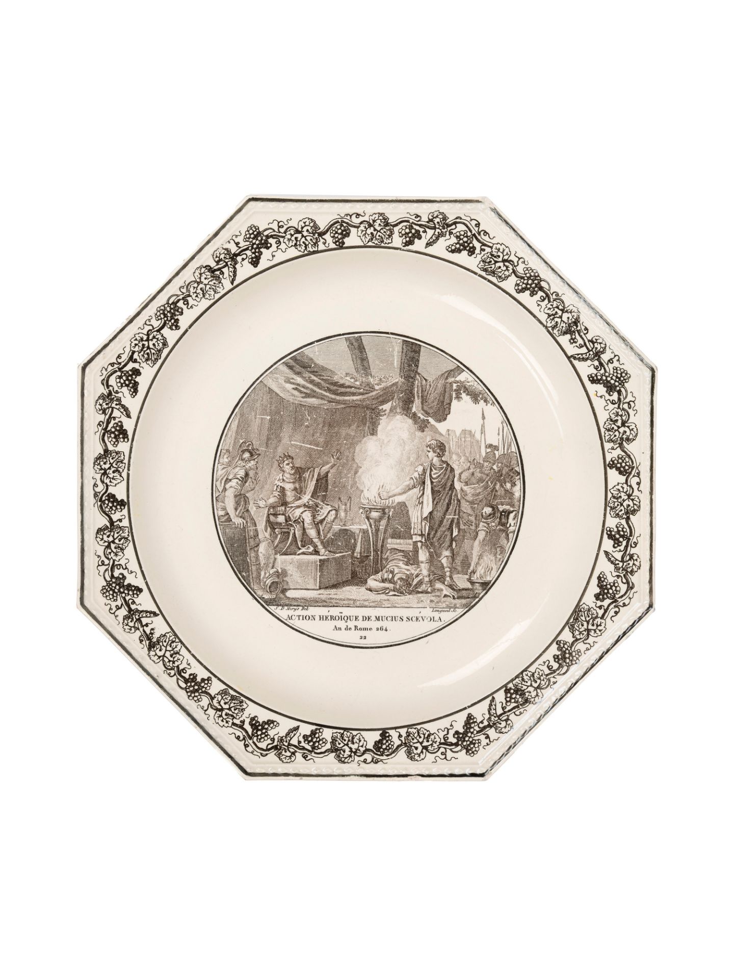 FIFTEEN MAIOLICA SAUCER PLATES WITH VIEWS AND ONE WITH A FLOWER, Montereau Faience, early 20th centu - Bild 4 aus 18