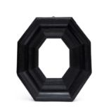 OCTAGONAL EBONIZED WOODEN FRAME WITH GUILLOCHE PATTERN, Central Europe, 17th century