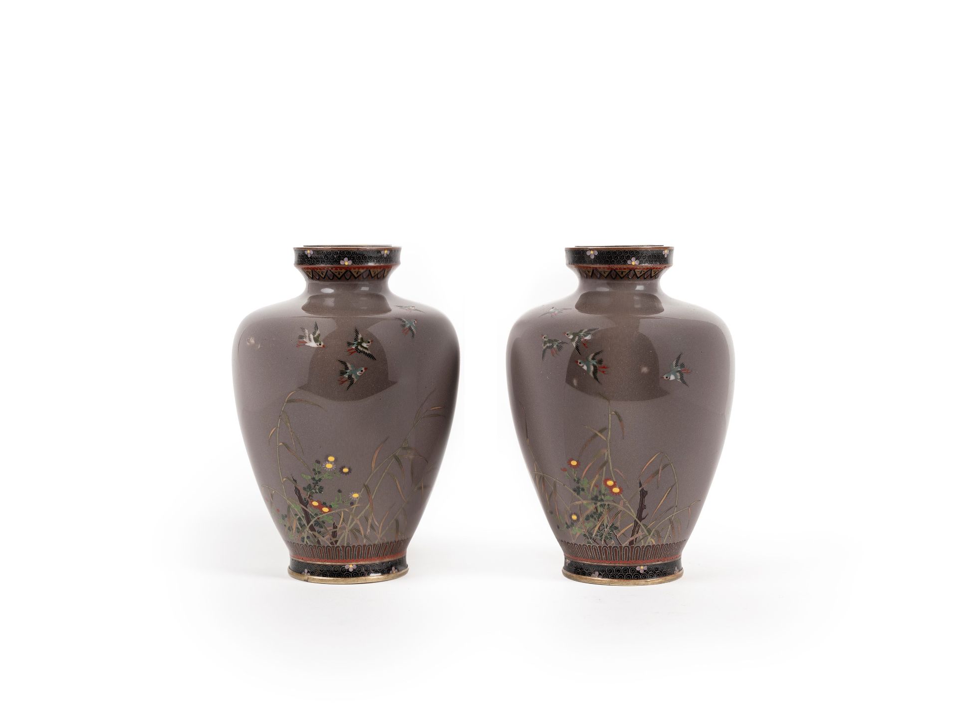 A PAIR OF SMALL CLOISONNÃ‰ VASES, Japan, Meiji period (1868-1912)