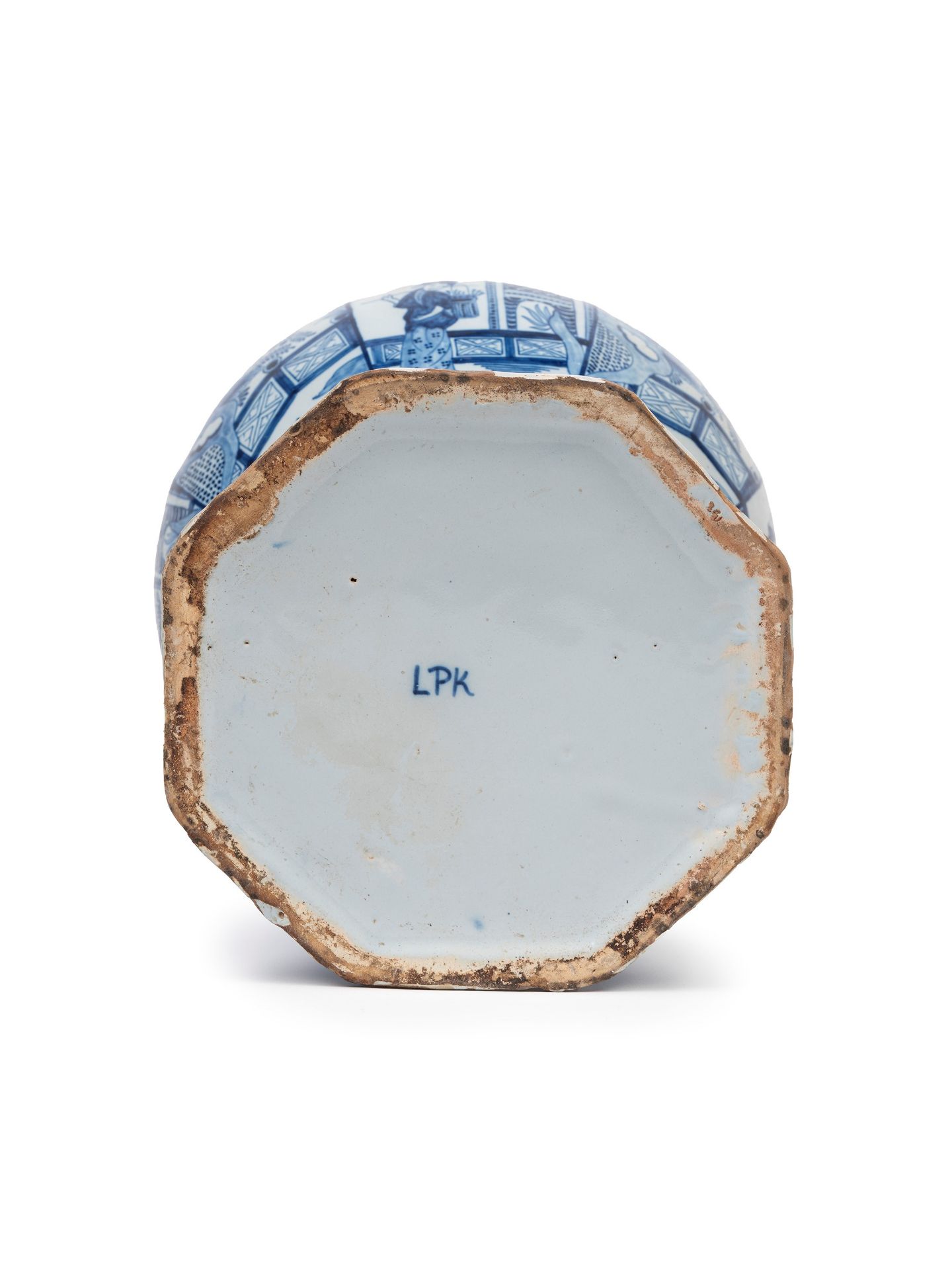 A BLUE AND WHITE PORCELAIN VASE WITH COVER, Delft, 18th century - Bild 3 aus 3