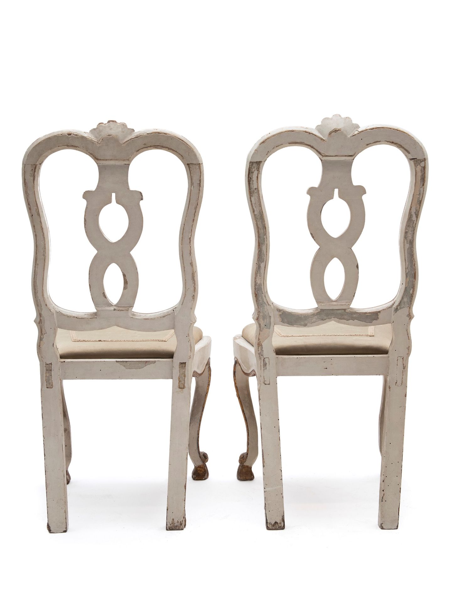 SIX LACQUERED AND GILDED WOODEN CHAIRS, Venice, 18th century - Bild 2 aus 2