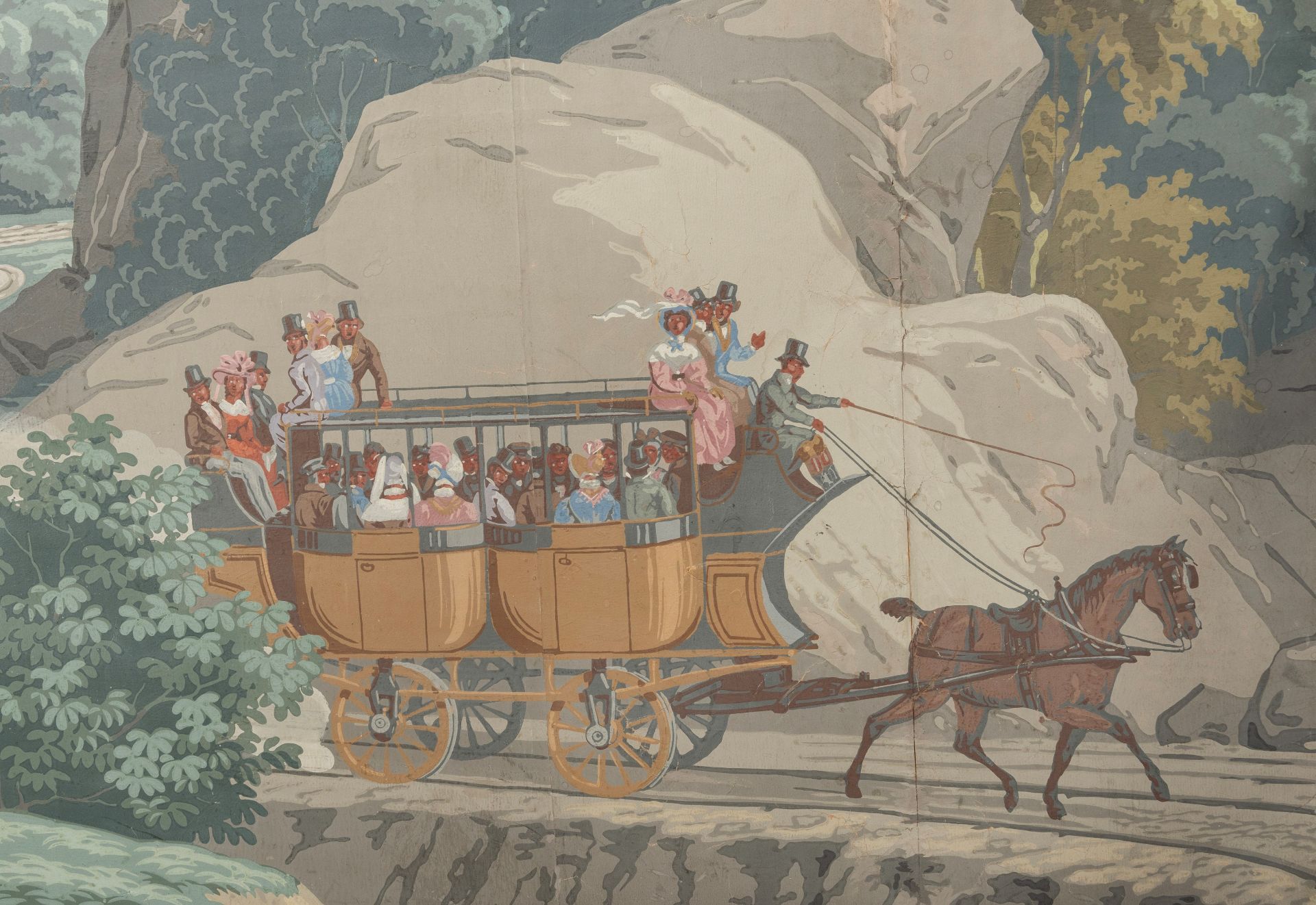 SIX FRAMED SCENIC WALLPAPER PANELS FROM 'VIEWS OF NORTH AMERICA', late 19th-early 20th century - Bild 4 aus 4