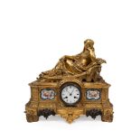 A GILT BRONZE CLOCK, France, 19th century