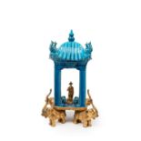 A ORMOLU MOUNTED TURQUOISE PORCELAIN TEMPLE, China, 18th century