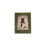 Icon with gilded silver riza depicting Christ, Russia, 1896