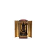 TRAVEL BUDDHIST SHRINE IN RED AND GOLD LACQUER, Japan, Meiji period (1868-1912)