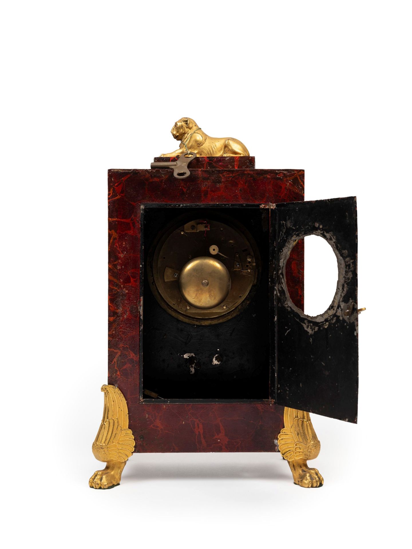 A CONSULAT ORMOLU-MOUNTED TÃ”LE PEINTE MANTEL CLOCK, Early 19th century - Bild 2 aus 2
