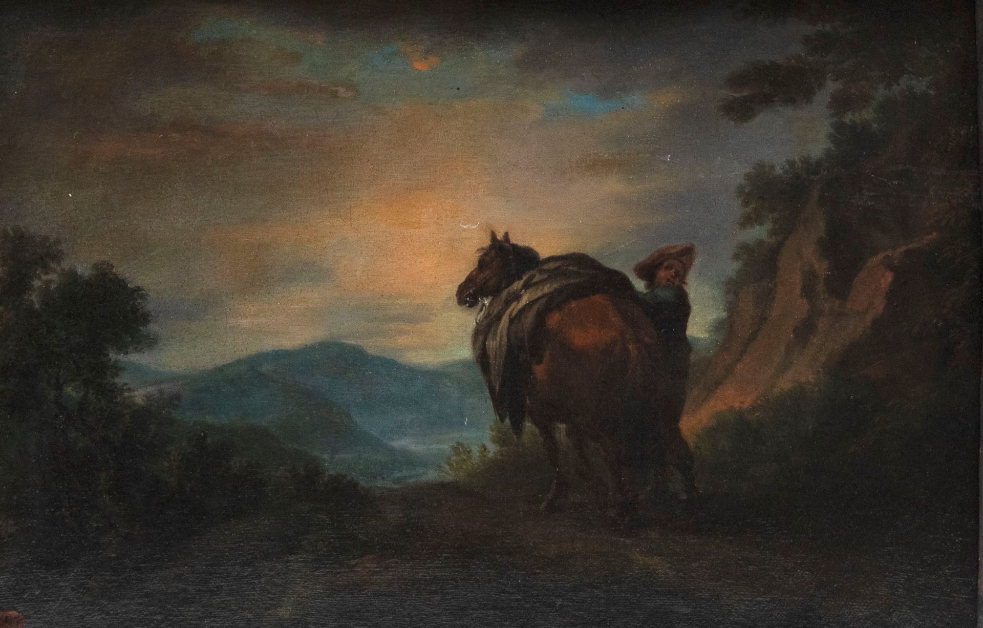 HORSE AND RIDER IN A LANDSCAPE, Flemish School, 18th century - Bild 2 aus 3