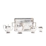 TEA AND COFFEE SERVICE WITH TRAY, China, early 20th century