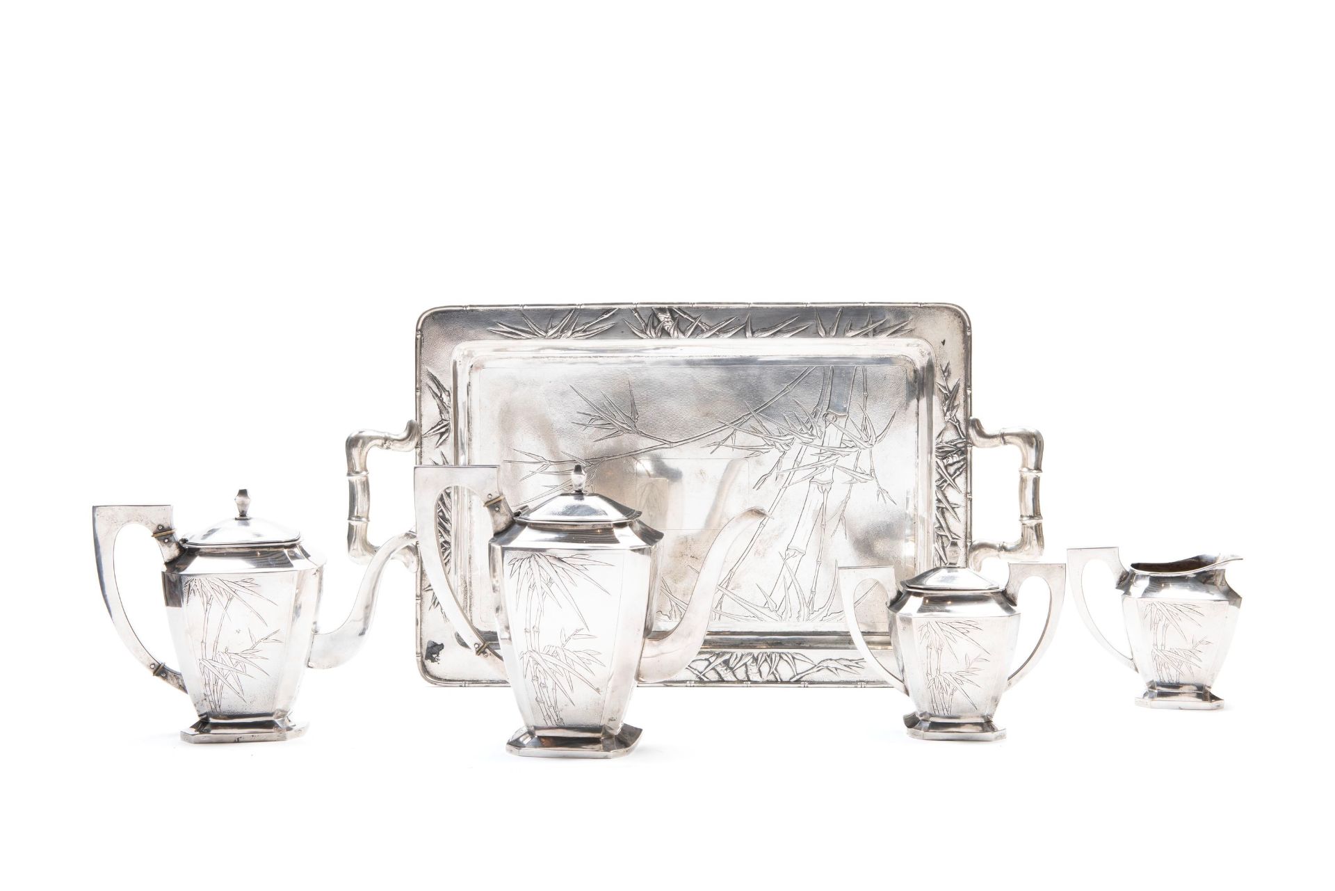 TEA AND COFFEE SERVICE WITH TRAY, China, early 20th century