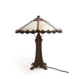 AN AMERICAN SLAG GLASS TABLE LAMP, 20th century