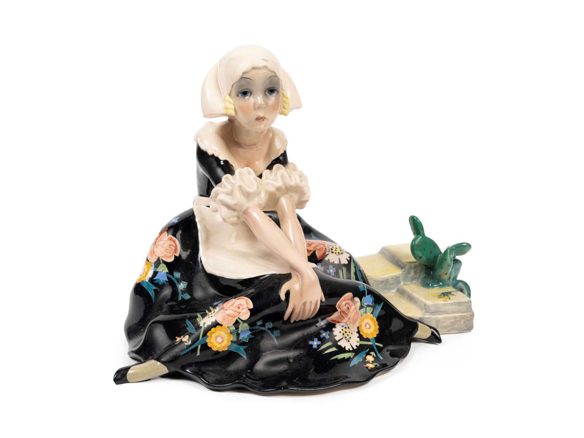 Polychrome Earthenware Sculpture Depicting Nostalgia, Turin, 20th century