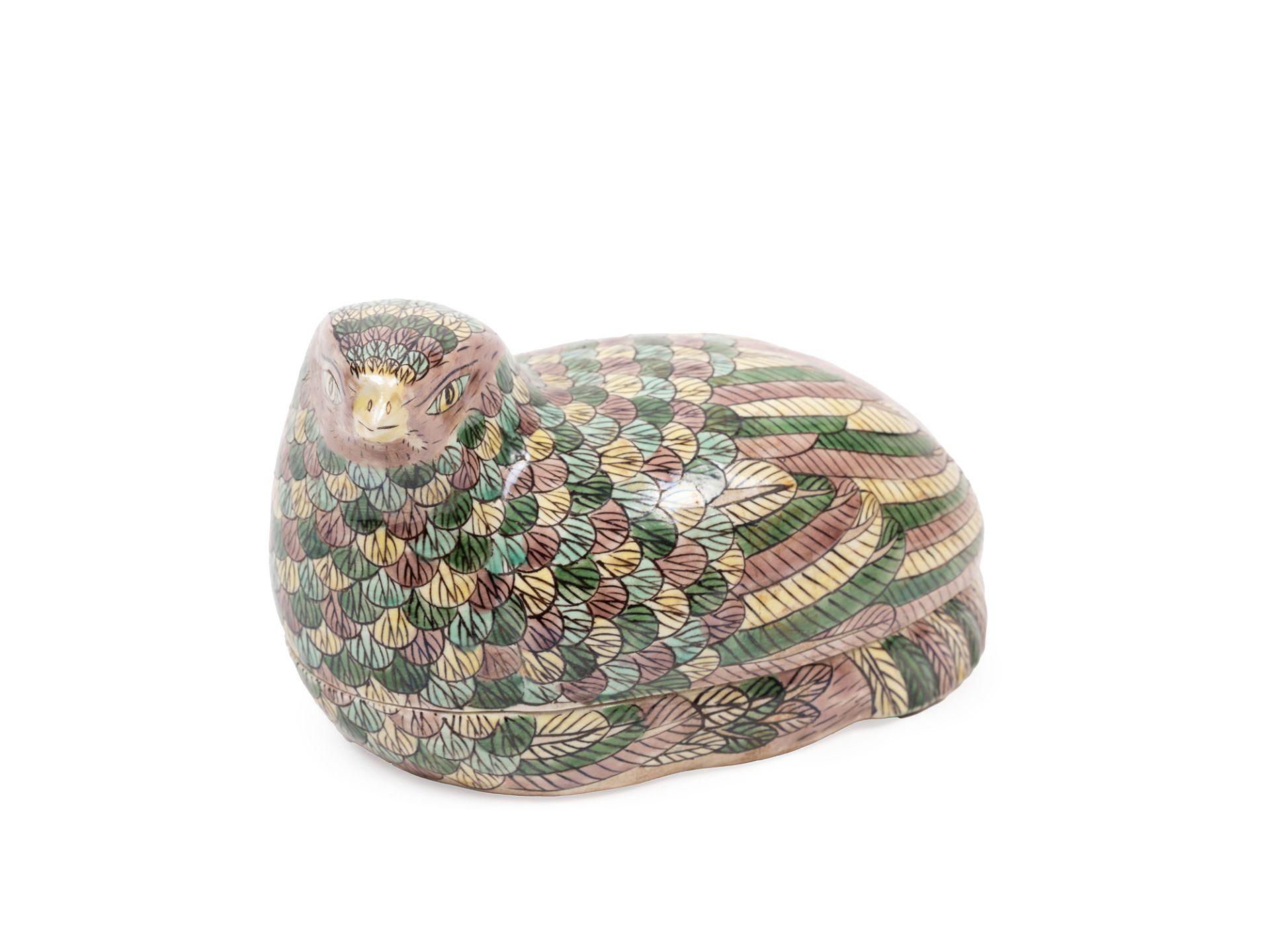 A FAMILLE VERTE PORCELAIN BOX, China, 19th century