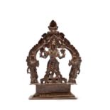 BRONZE SCULPTURAL GROUP, South India, 18th century