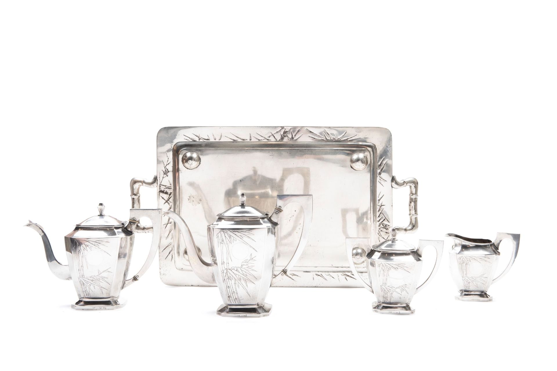 TEA AND COFFEE SERVICE WITH TRAY, China, early 20th century - Bild 2 aus 4