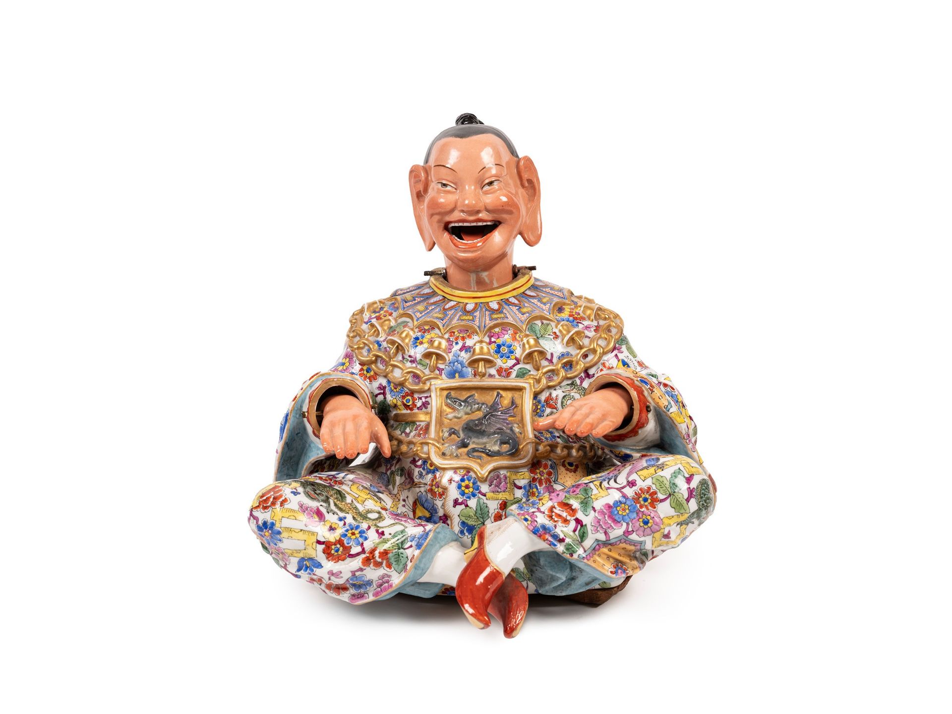 A MECHANICAL PORCELAIN MAGOT, Germany, 19th century