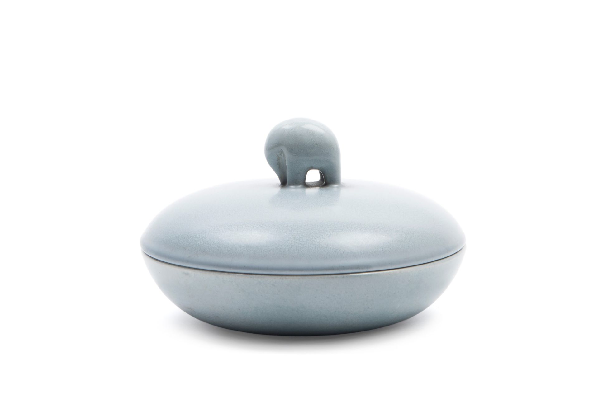 ROUND CERAMIC BOX, LAVENO MANUFACTURE, 1930sâ€“40s