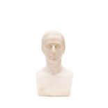 MARBLE BUST DEPICTING A VIRILE FACE, Italian School, 18th / 19th century