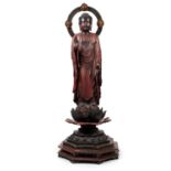 A LARGE RED WOOD BUDDHA, Japan, 20th century