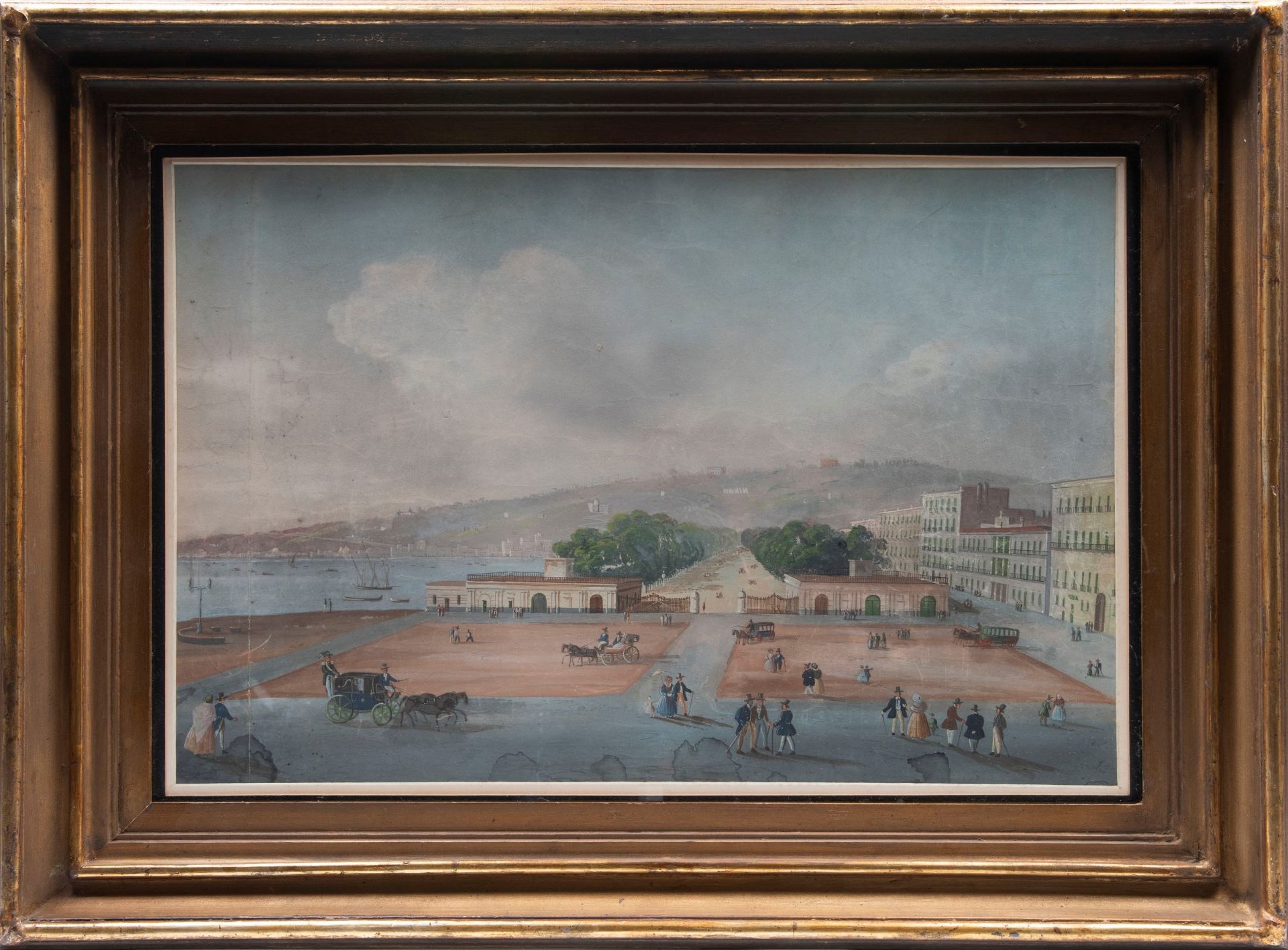 GOUACHE VIEW OF THE VILLA COMUNALE IN NAPLES, Naples, late 19th century