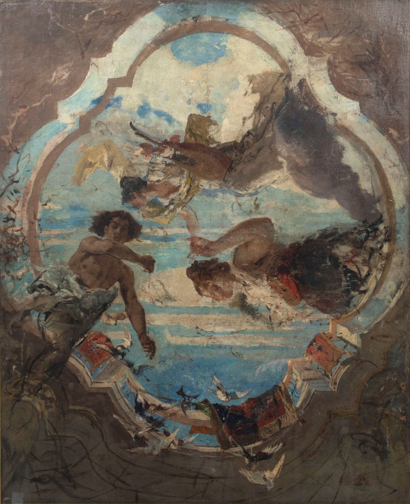 MODEL FOR A FRESCO, - Bild 2 aus 3