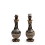 A PAIR OF SMALL ONYX AND CLOISONNÃ‰ ENAMEL VASES, 19th century