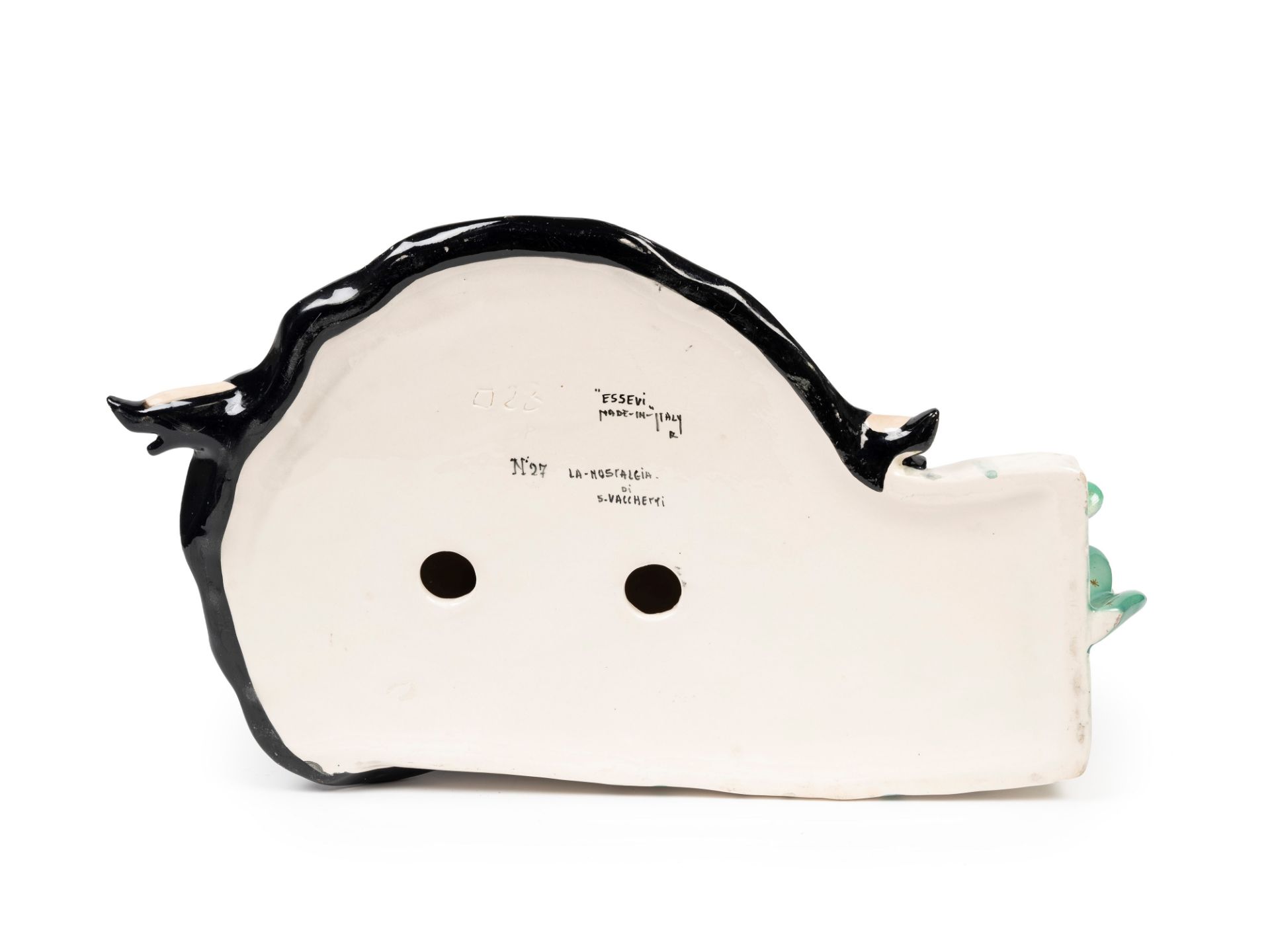 POLYCHROME EARTHENWARE SCULPTURE DEPICTING NOSTALGIA, Turin, 20th century - Bild 3 aus 3