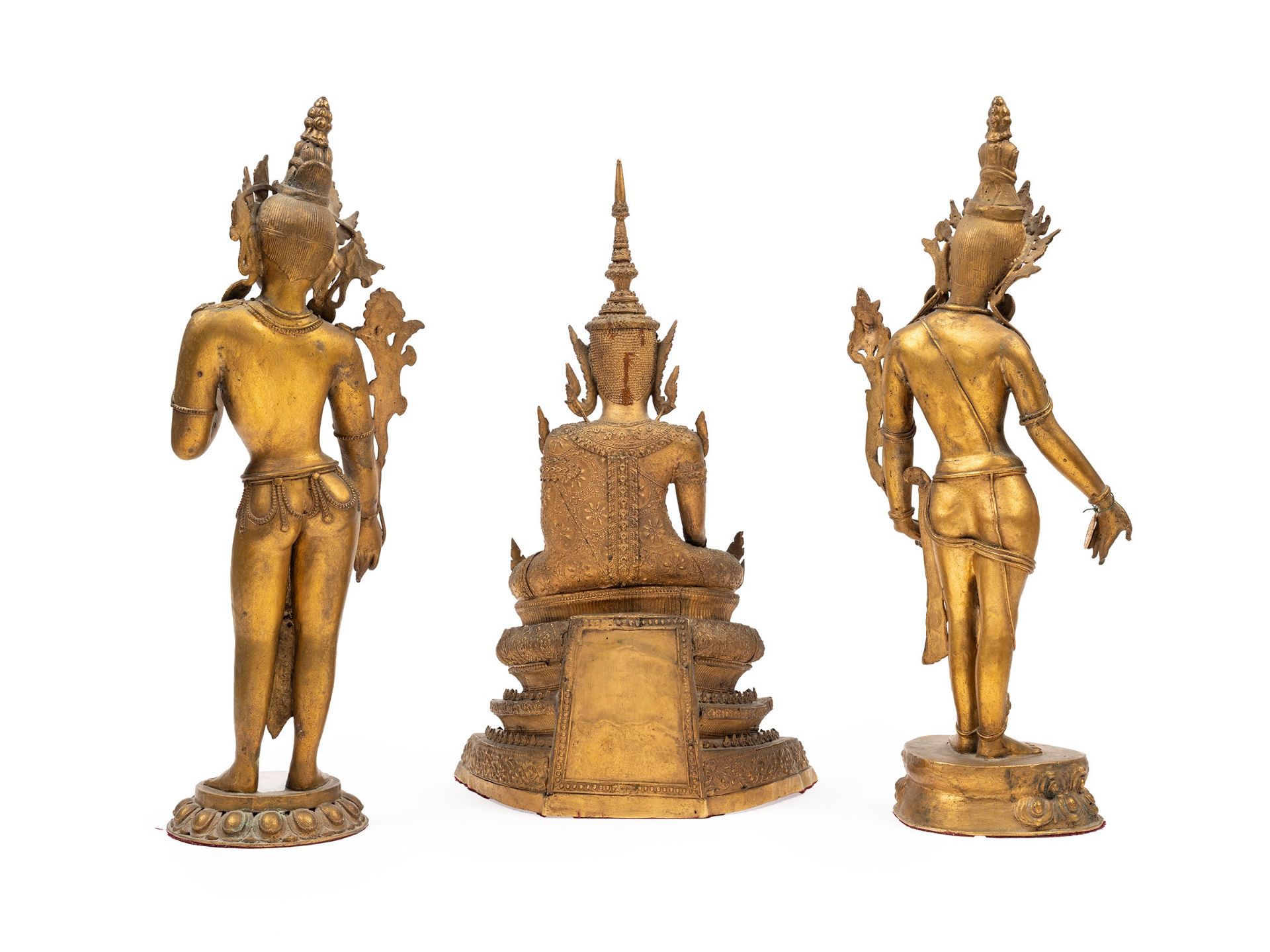 THREE GILT BRONZE SCULPTURES, 20th century - Bild 2 aus 2
