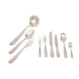 SILVER CUTLERY SET, Italy, 20th century