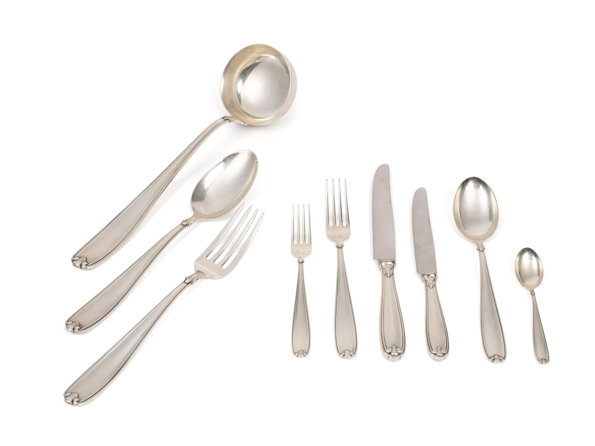 SILVER CUTLERY SET, Italy, 20th century
