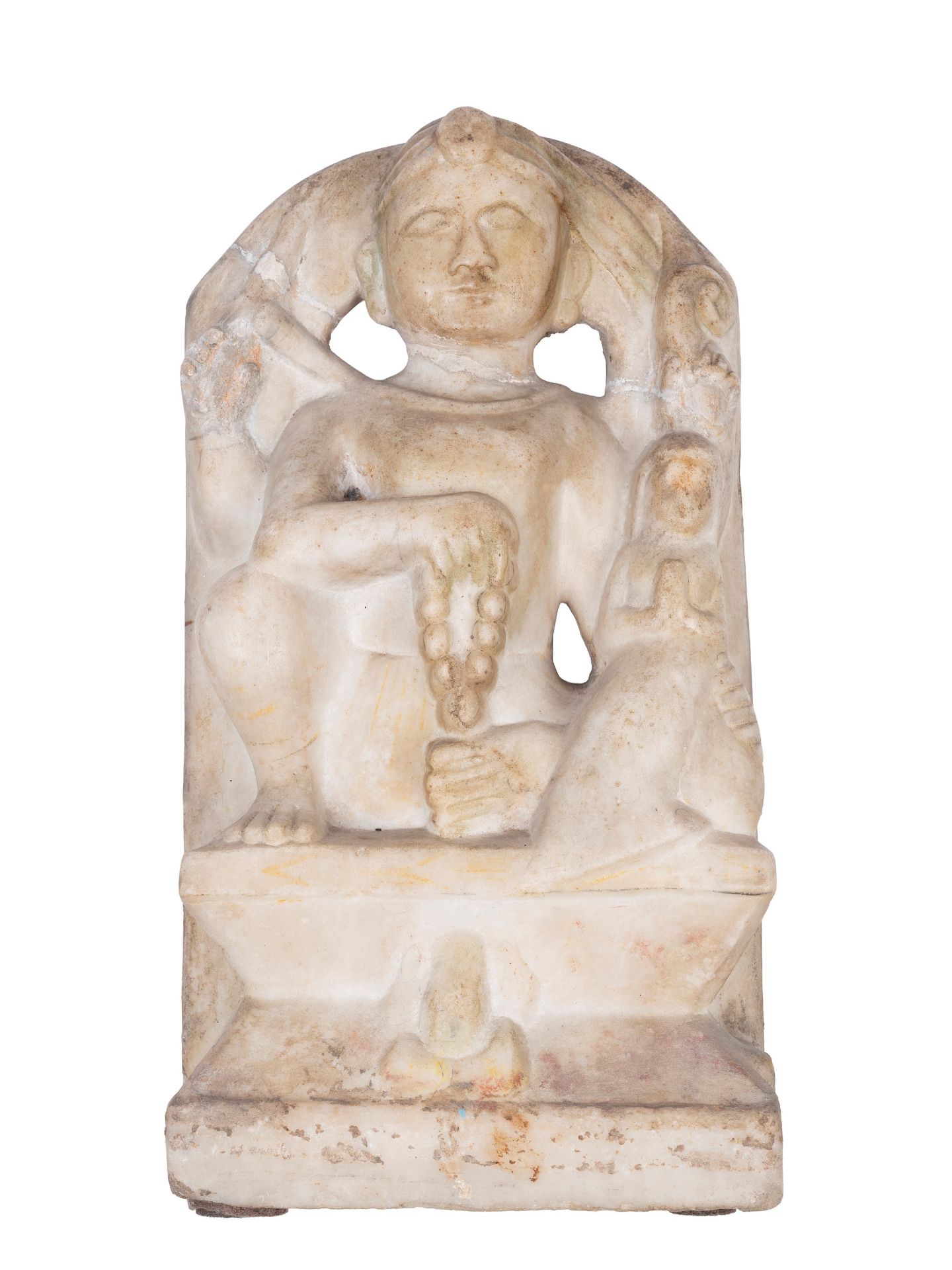 LOT COMPRISING TWO INDIAN ANTIQUE MARBLE SCULPTURES, - Bild 2 aus 5