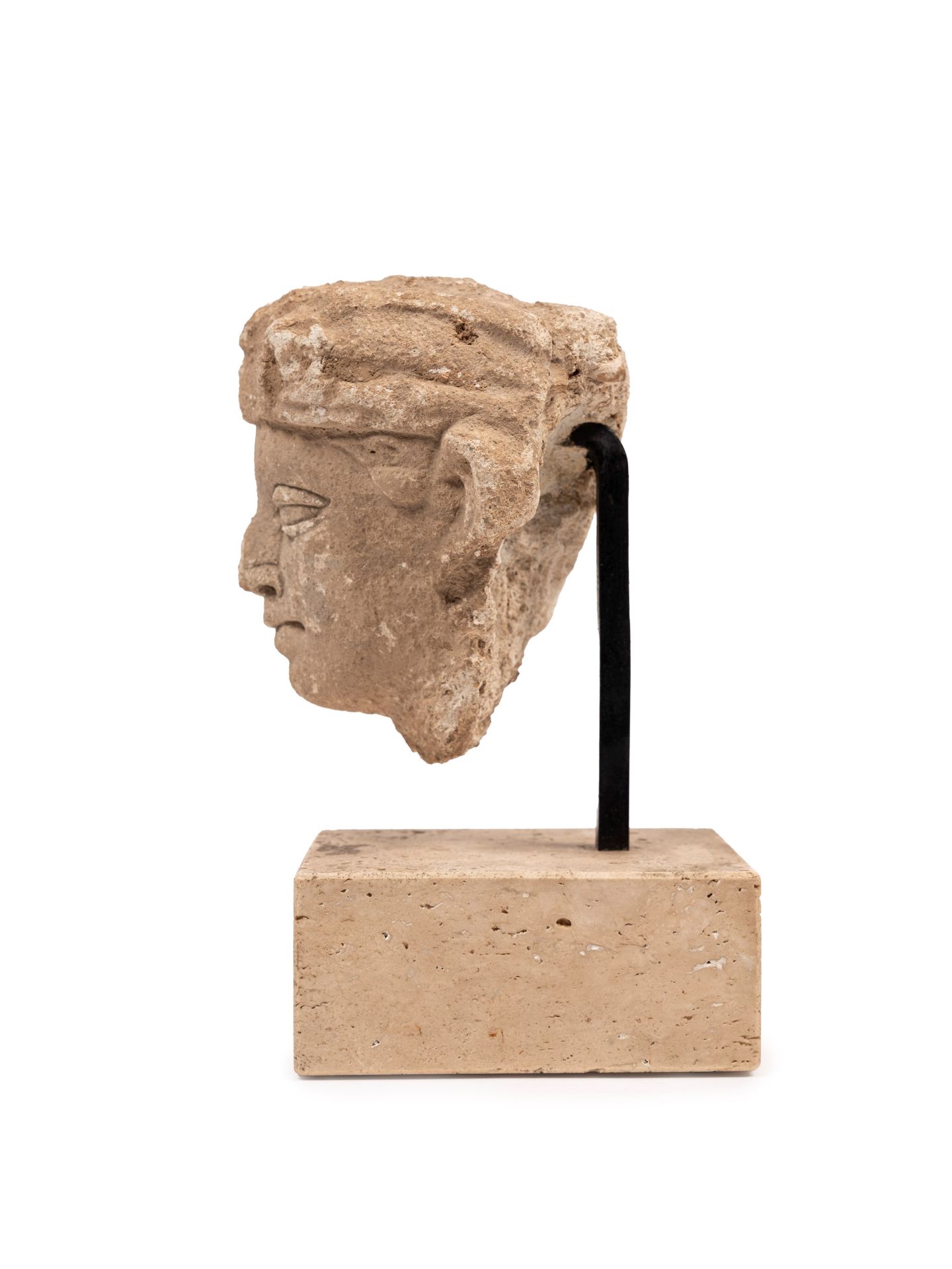 A GANDHARA HEAD IN STUCCO, - Bild 2 aus 3