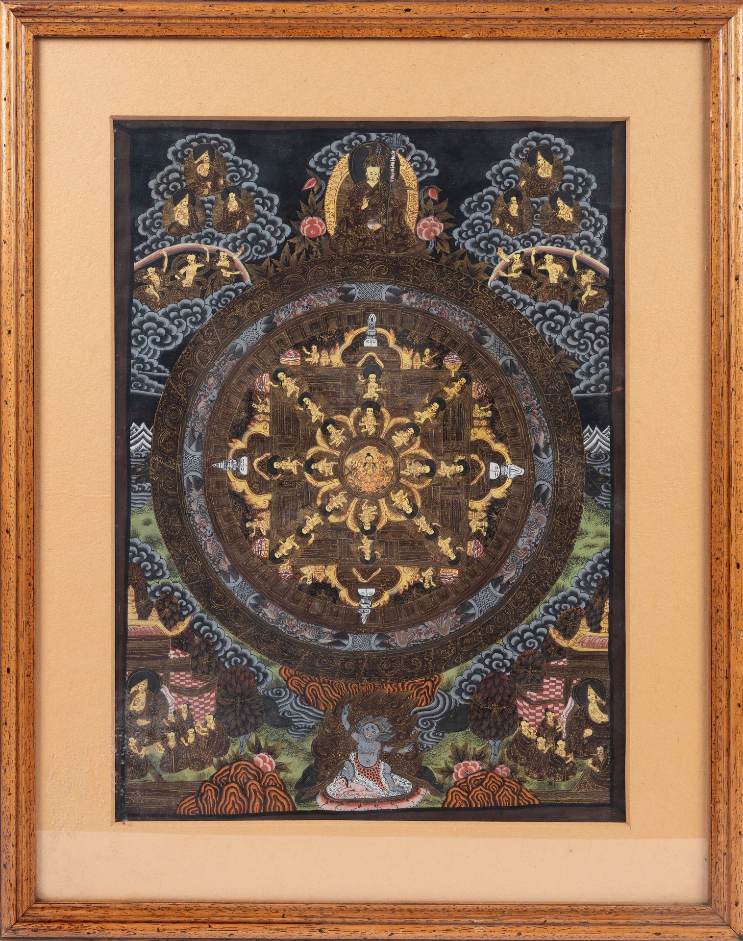 Buddhist Thangka with Mandala, 20th century