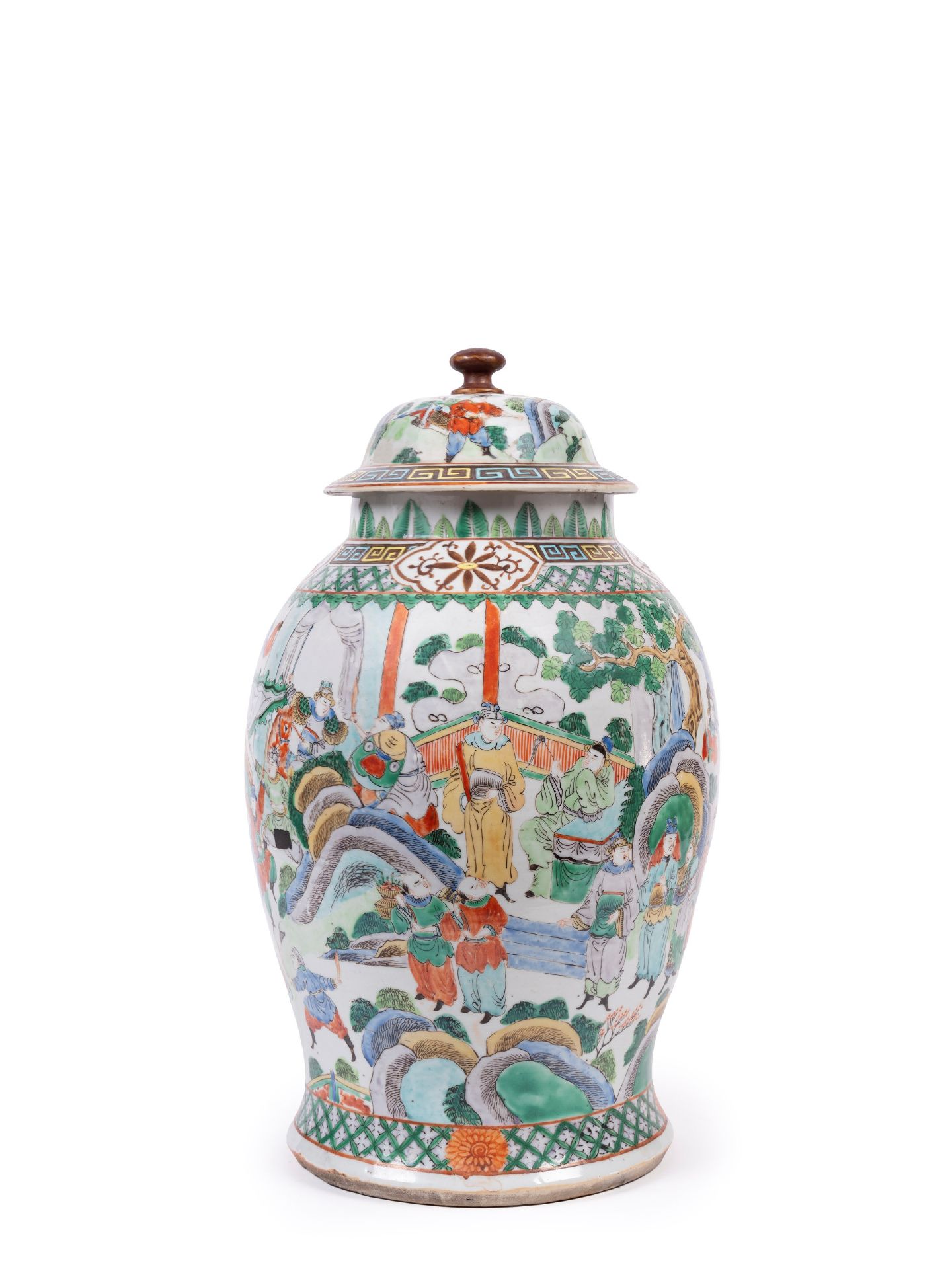 A FAMILLE VERTE PORCELAIN POTICHE, China, Qing dynasty, 19th century - Bild 2 aus 2